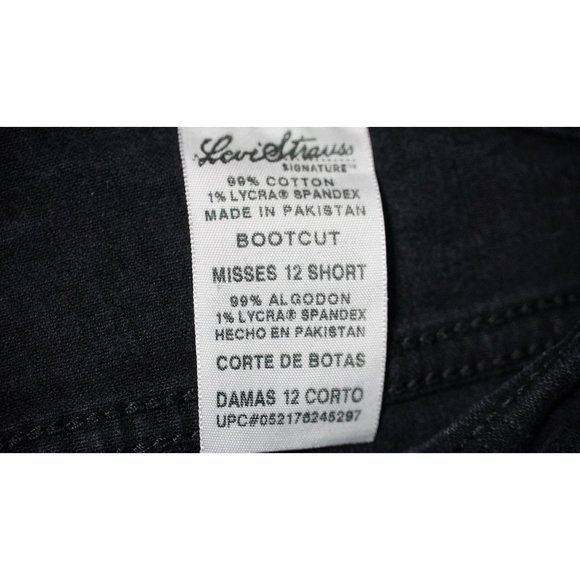 Levis Signature Jeans Womens Size Misses 12 Short Black Denim Boot Cut Stretch - Picture 3 of 10